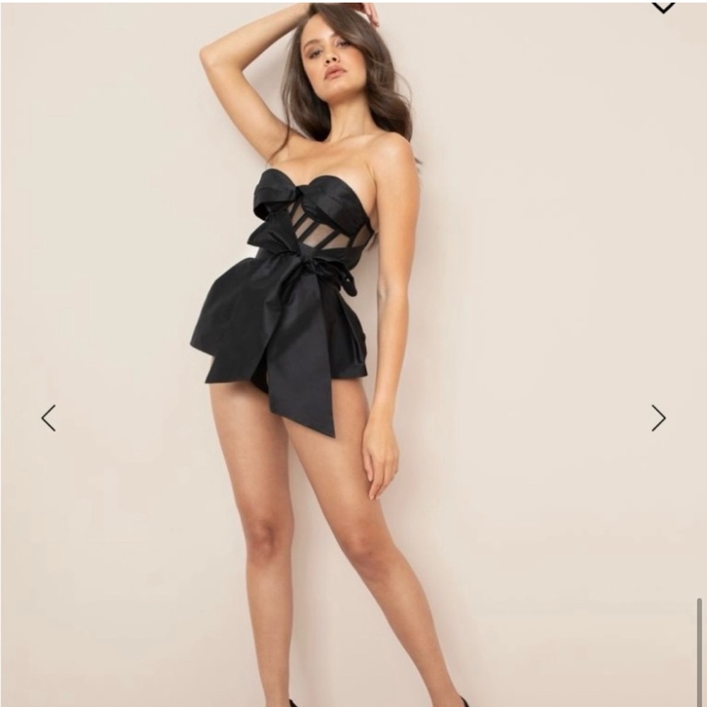 Agent Provocateur Black Bodysuit Corset with Sweetheart Neckline